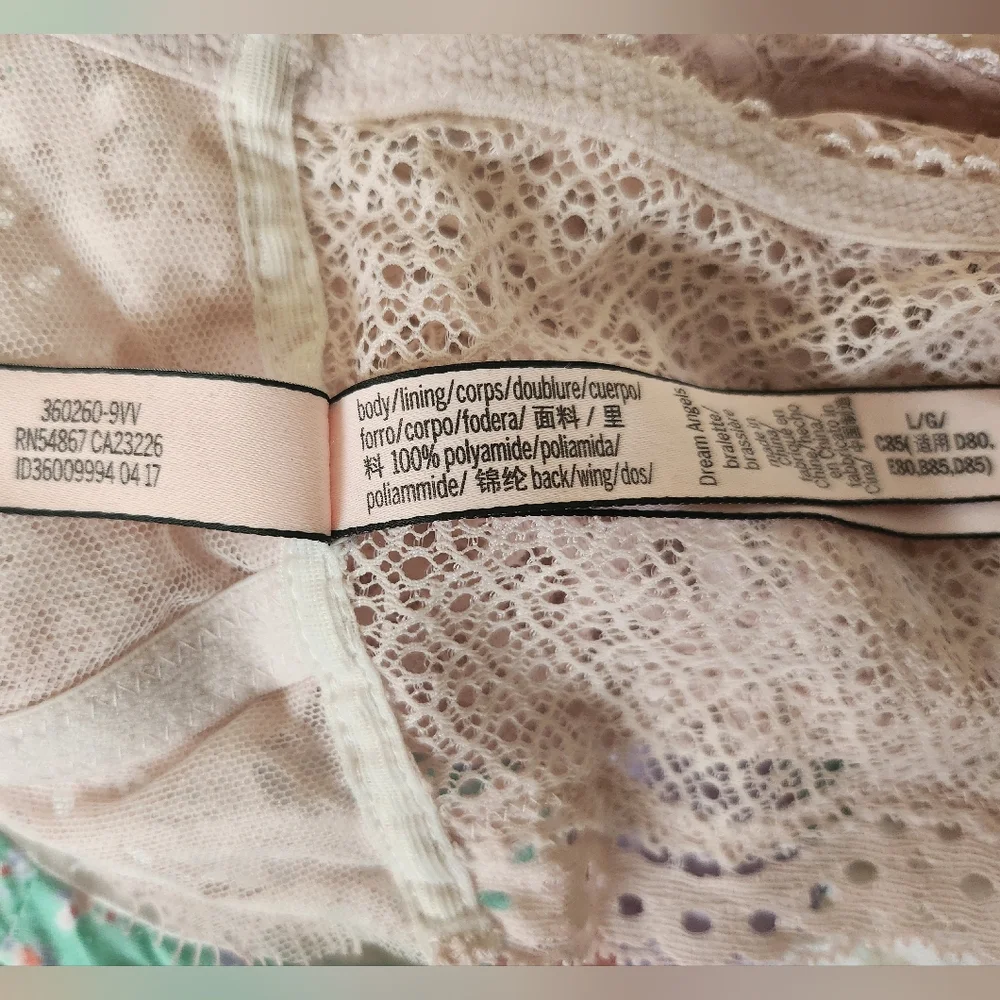 Victoria's Secret Dream Angels Lace Bralette Blush Wireless Mesh Lined Scalloped - Picture 7 of 8